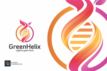Green Helix / DNA - Logo Template