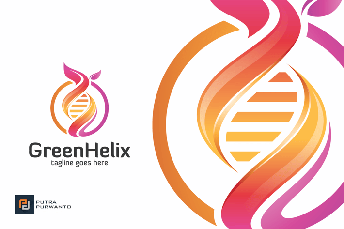 Green Helix / DNA - Logo Template