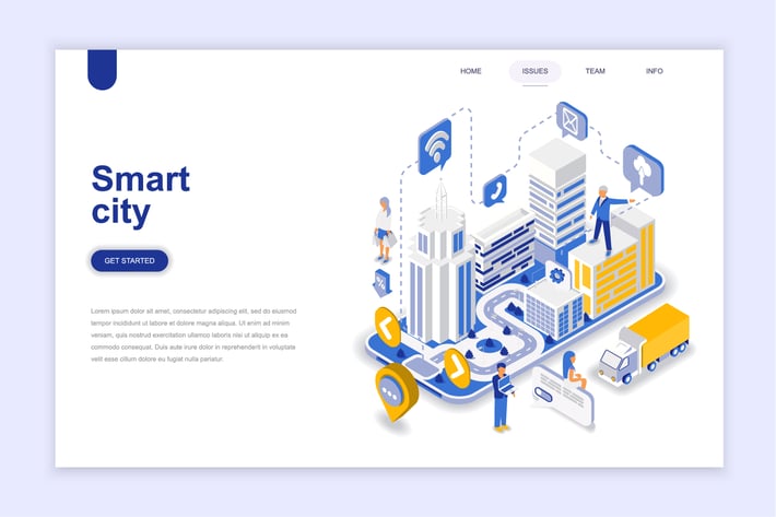 Smart City Isometric Landing Page