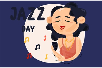 Woman Singing Jazz Illustration