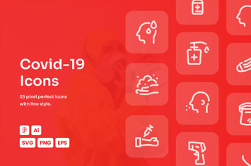 Covid-19 Dashed Line Icons