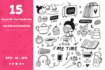 Kawaii Me Time Doodle Set