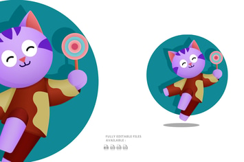 Happy Cat Illustration