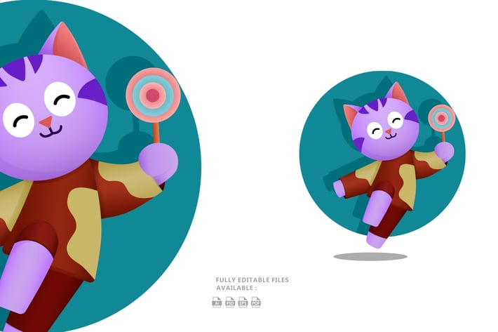 Happy Cat Illustration