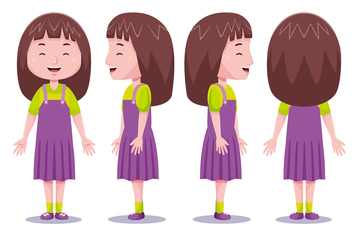 Cute girl character in different poses #2