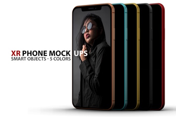 XR Phone Mockups in 5 Colors