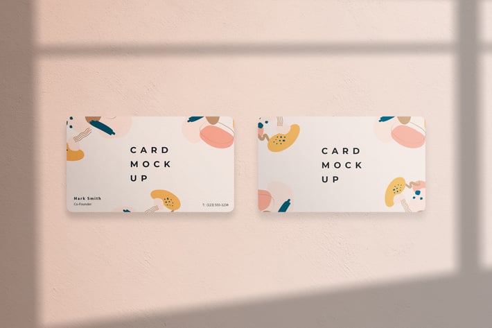 Business Card Mockup with Round Corners Template