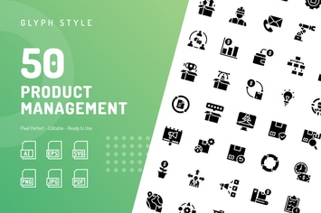 Product Management Glyph Icons 