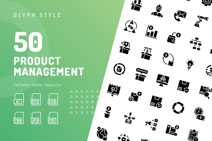 Product Management Glyph Icons 