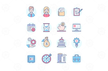 Business - set of line design style icons