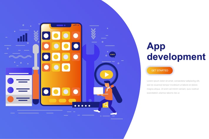 App Development Modern Flat Concept