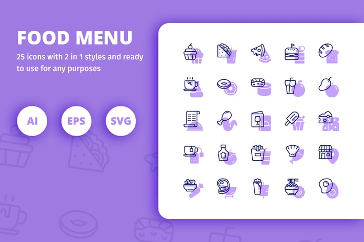 Food Menu (Line and Solid)