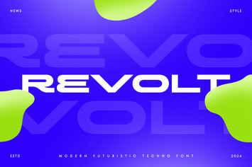 REVOLT - Neo Brutalism Futuristic Techno Font