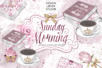 Watercolor Sunday Morning design