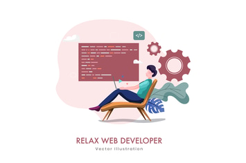 Relax Web Development Vector Illustration