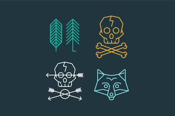 Vector set of cool logo templates on background. R