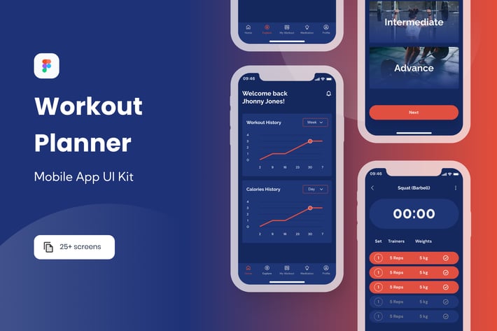 MyFit - Workout Planner App UI Kit