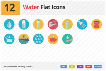 Water Flat Icons Vol 1