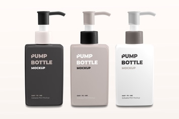 White pump bottle design mockup