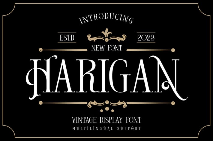 Harigan - Vintage Display Font