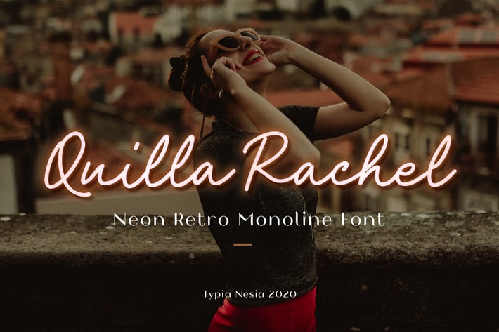 Quilla Rachel Neon Script