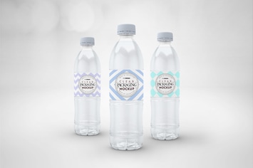 Clear Bottle Set Packaging Mockup