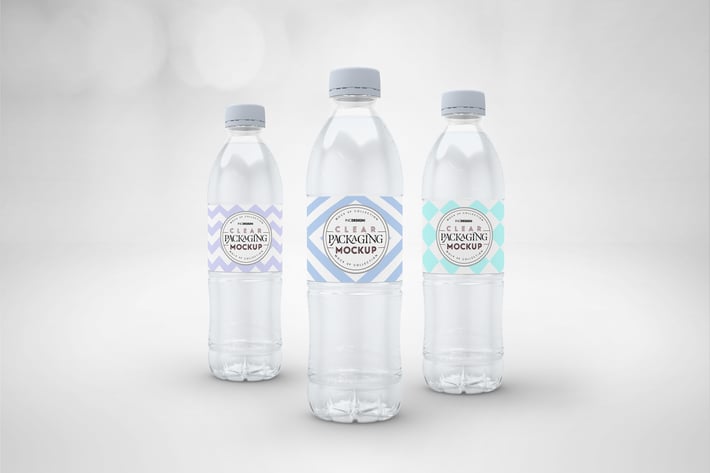 Clear Bottle Set Packaging Mockup
