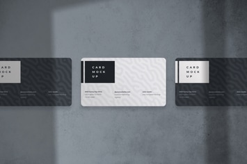 Business Card Mockup with Round Corners Template