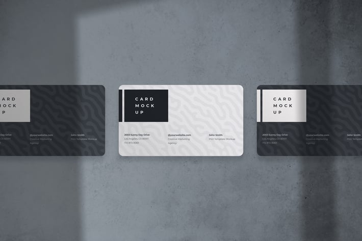 Business Card Mockup with Round Corners Template