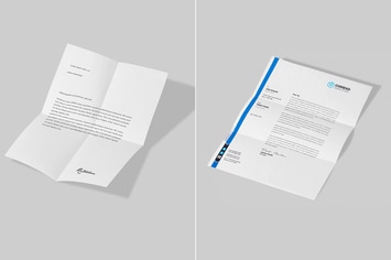 2 Folded Letterhead Mock Up