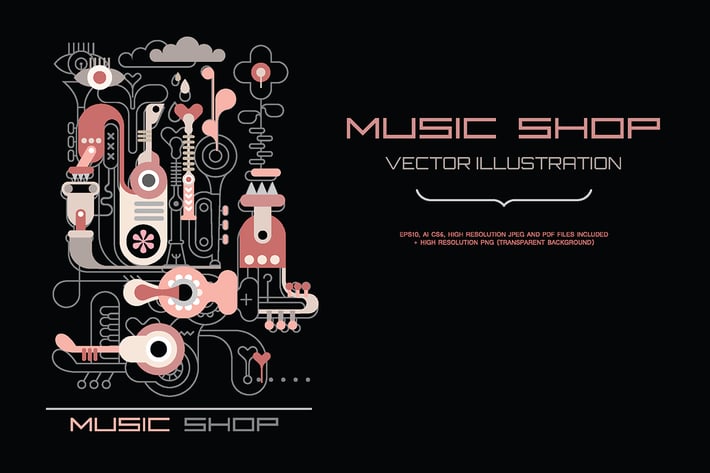 Music Shop vector illustration