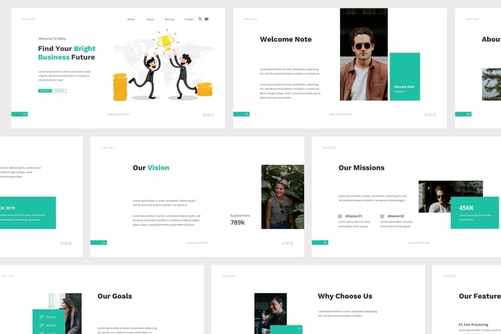 Valley Business Powerpoint Presentation Template