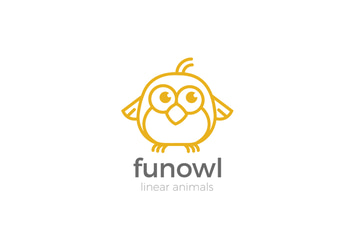 Logo Owl Funny abstract Linear style