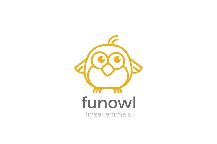 Logo Owl Funny abstract Linear style