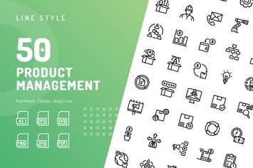 Product Management Line Icons 