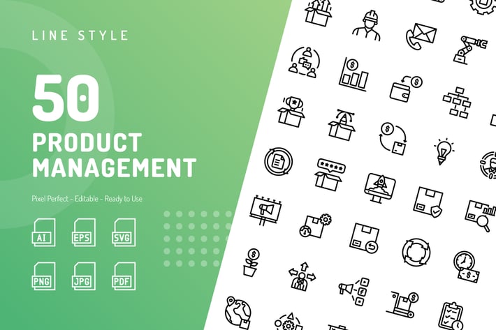 Product Management Line Icons 
