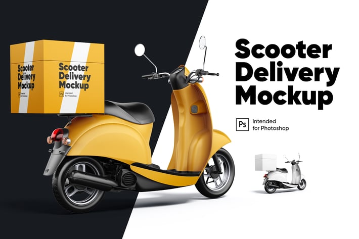 Scooter Delivery 02 Mockup