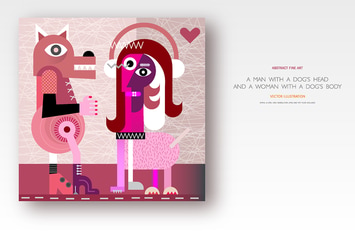 Couple of werewolves modern fine art vector image