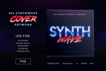 80s Synthwave Cover Artwork