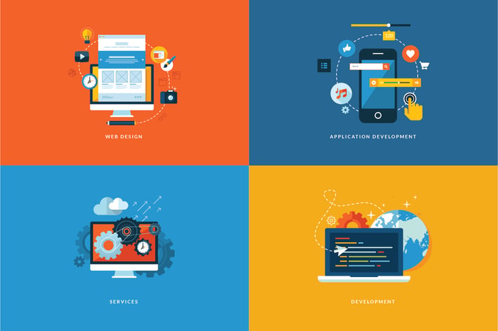 Set of Flat Design Concept Icons