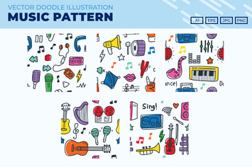 Music doodle pattern