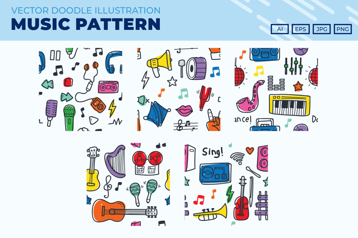 Music doodle pattern
