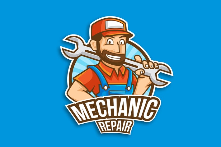Professional Mechanic Occupation Logo Vector