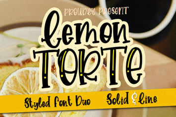 Lemon Torte - Crafty Font duo Solid & Line 