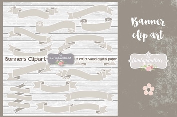 Banner clip art rustic