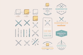 Trendy Retro Vintage Insignias and Logo. handcraft