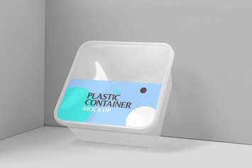 Square Plastic Container Mockups