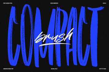 Compact Brush | Condensed Brush Branding logo Font
