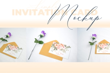 Realistic Wedding Invitation Card Mockup