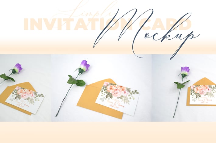 Realistic Wedding Invitation Card Mockup
